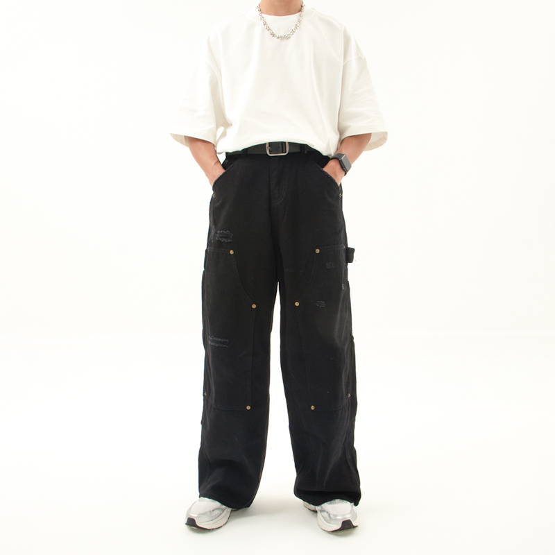 Patchwork Design straight-leg Cargo Pants